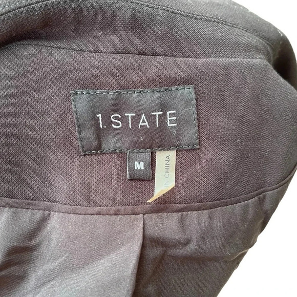 1. State Black Ruched Sleeve Double Breasted Blazer Size Medium - Picture 13 of 14